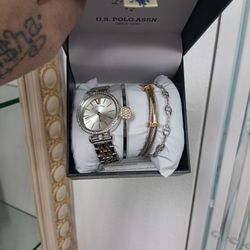 Polo Ladies Watch And Bracelet Set 