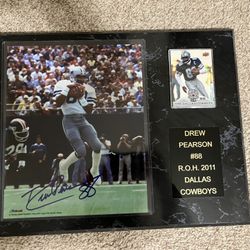 Drew Pearson Dallas Cowboys Signed Plaque  