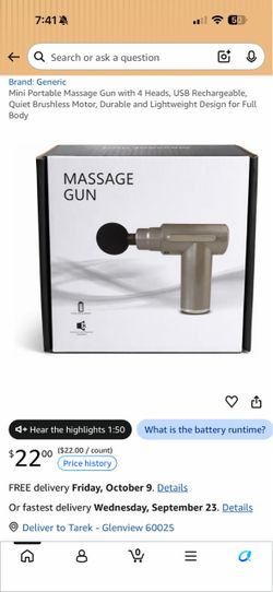 Mini Portable Massage Gun with 4 Heads