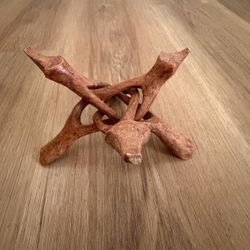 Vintage interlocking 3 legged wood display stand