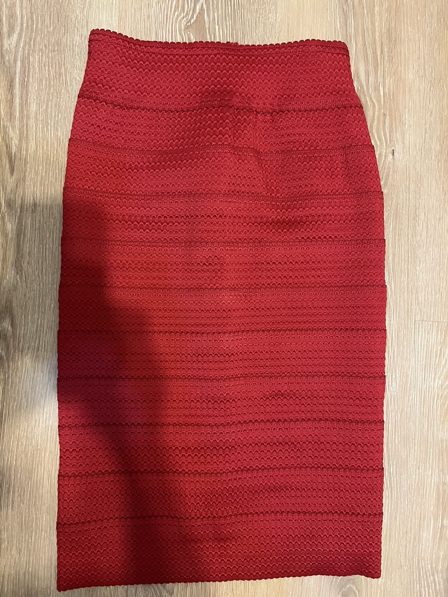 Bcbgmaxaziria Red Bandage Bodycon Pencil Skirt Size Xs