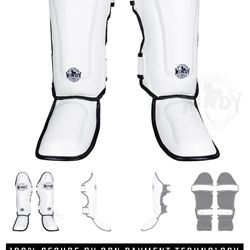 Windy Muay Thai shin guards black white