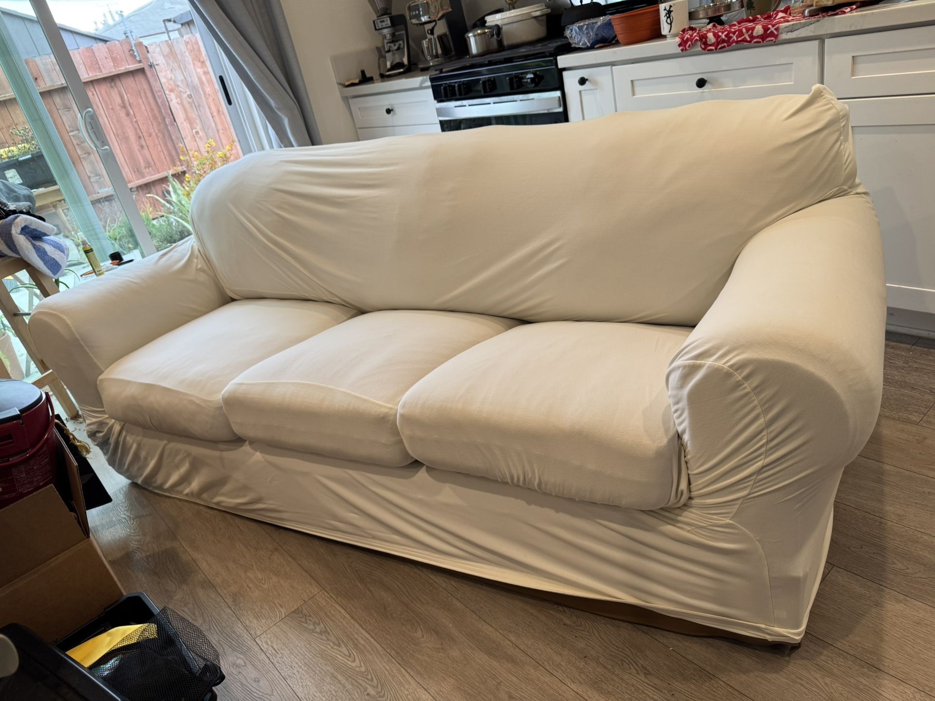 Leather Couch 🛋️ With New Cover. Please Read the Description 