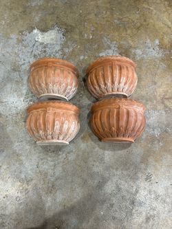 Set of 4 Terracotta Wall Planter Pots