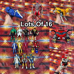 Power Rangers Lot Of 16 Vintage & Modern Action Figures