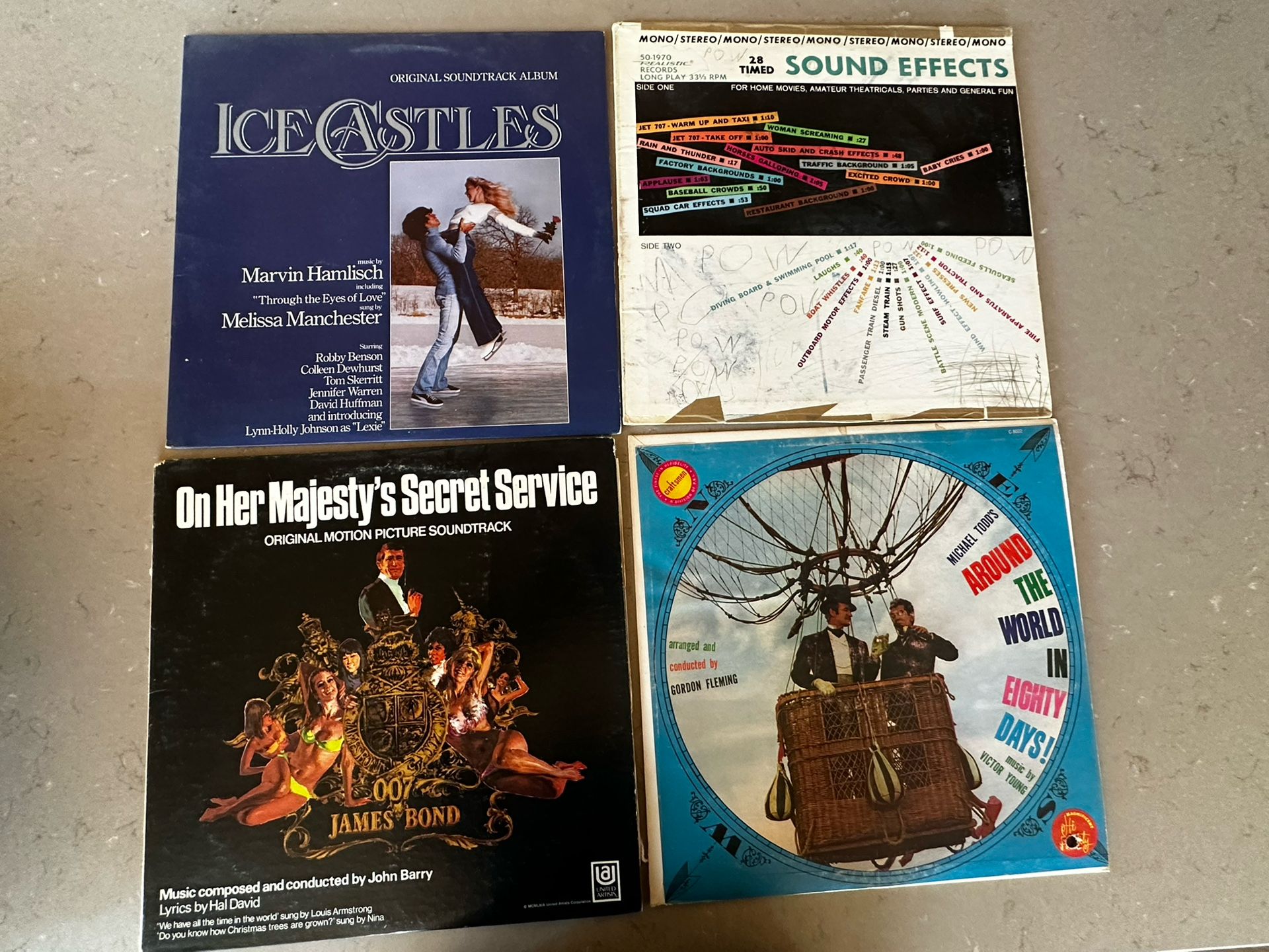4 Vinyl Record Albums - Soundtrack Movies Show Sound Effects