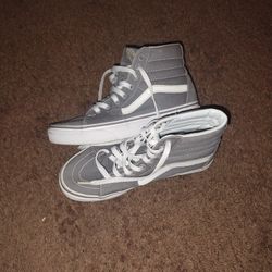Grey And White High Top Vans