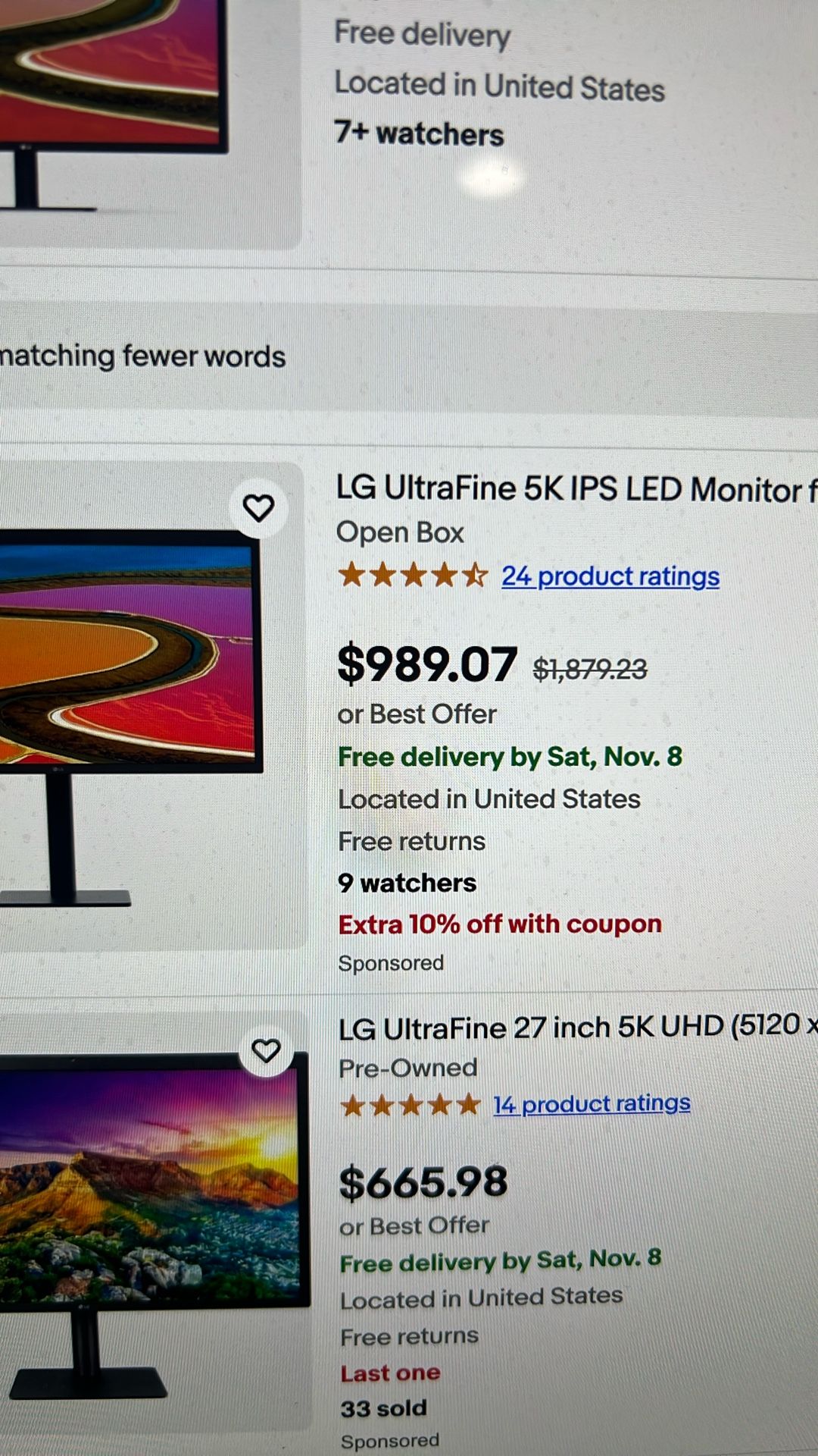 2 LG Ultra Fine 5k Monitors 27 Inch Good Deal