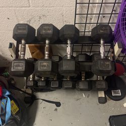 150lb Dumbbell Set With Rack 