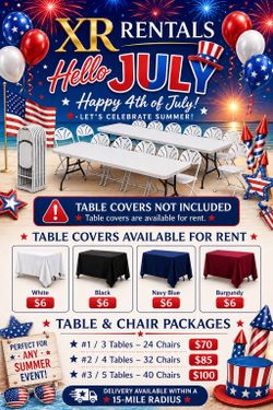 🎈🎊🎉Party 🎈 Tables & Chairs 🎈🎊🎉🎈.                    R🎈 E 🎉 N 🎊 T 🎁