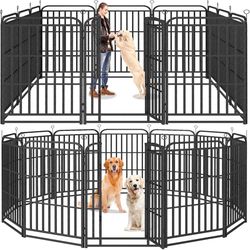 2244h/1791  Kfvigoho Heavy Duty Dog Playpen 12 Steel Panels 47" Height Square Steel Pipe with Reinforced Crossbars, 27FT 57 Sq.ft Portable Dog Fence O