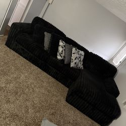 New All Black Teddy Bear Fur Sofa And Lounge