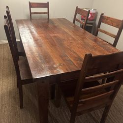 Solid Wood Dining Table For 6. (chair Included)
