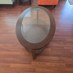 Glass Oval Coffee Table & Smaller Glass Table