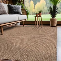 9 ft. x 12 ft. Wooly Easy Jute Washable Indoor Outdoor Area Rug