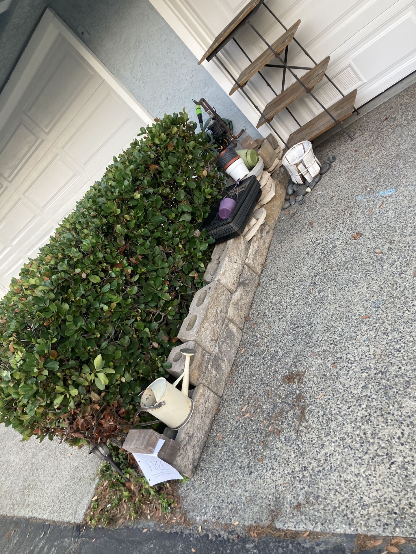 Random Cement Blocks, Bricks, Paving Stones + Outdoor Shelf