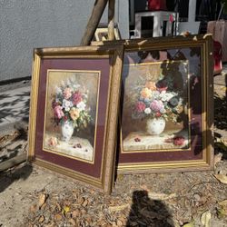 Set of 2 Framed Art Of Flowers