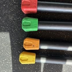Weighted Workout Bars With Rack