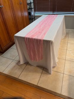 Pink Cheesecloth Table Runner 10 Feet Long