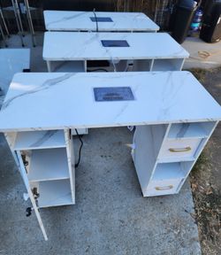 Manicure Table White Marble Design 40x31x18"