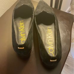 Calvin Klein suede flats