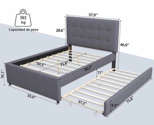 Cama full con cama twin extraible