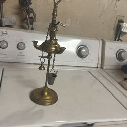 Antique Sold Brass Whale Oil Lamp $20 PRICE lOWERED 