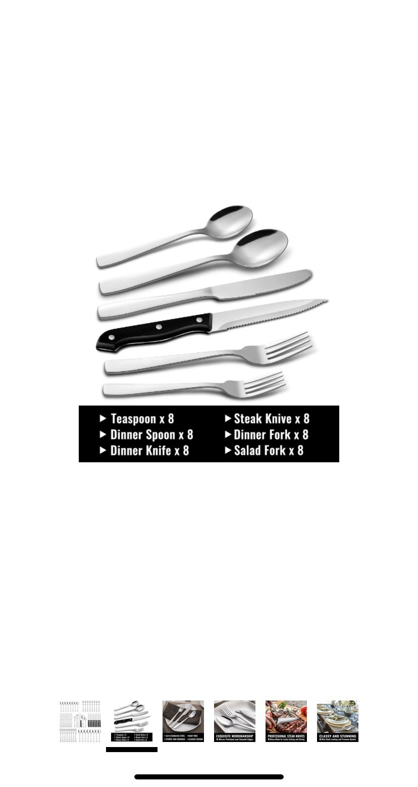 HIWARE 48-Piece Silverware Set with Steak Knives for 8, Stainless Steel  Flatware Cutlery Set For Home Kitchen Restaurant Hotel, Kitchen Utensils  Set