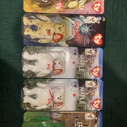 Ty Beanie Babies McDonalds 1999 Britannia, Glory, Maple, Erin Bears Set W/Errors