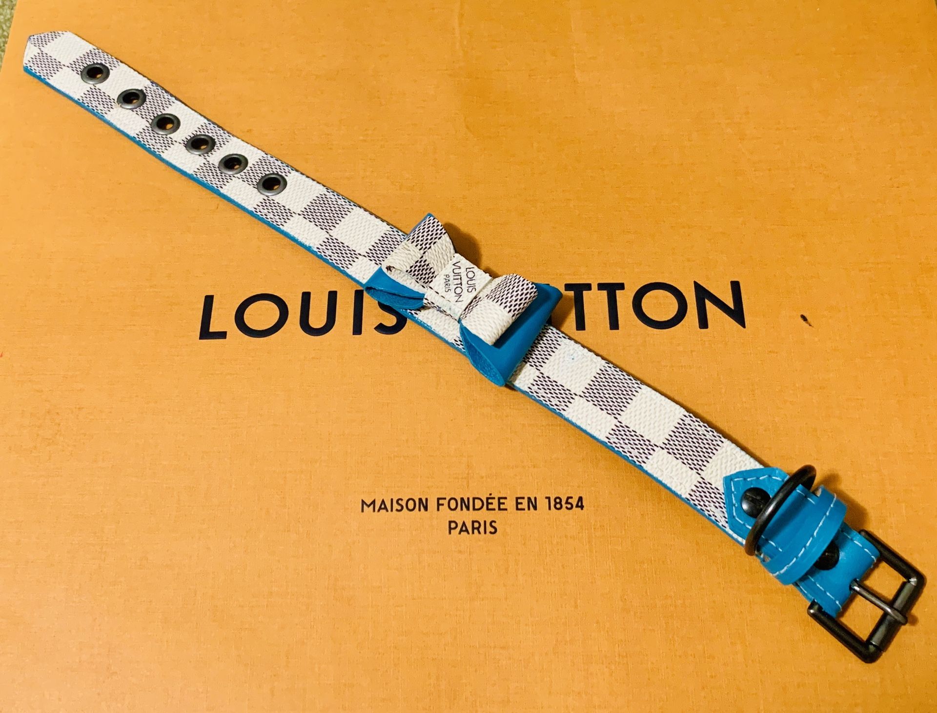 Repurposed Louis Vuitton dog collar