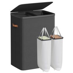 SONGMICS Laundry Basket, 170L Laundry Hamper with Lid, 2 Removable Bags ULCB813B01