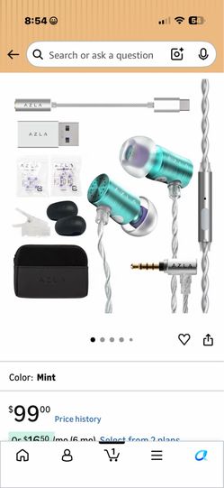 AZLA AZEL Edition G Gen 2 Wired Gaming in-Ear Earbud Headphones with Mic, 3.5mm Jack, USB-C to 3.5mm Adapter, USB-A to USB-C Converter,