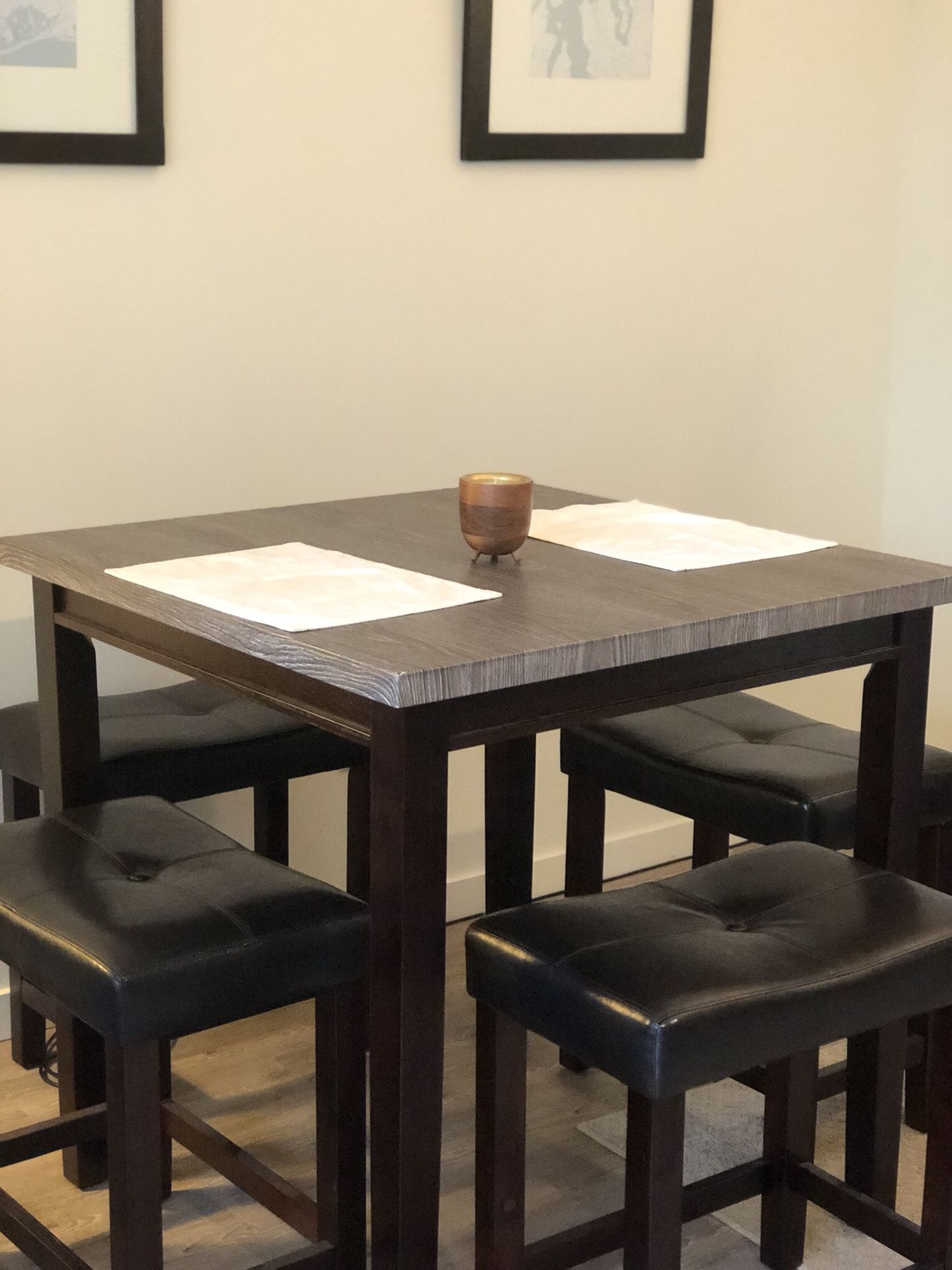 Dining Table and Chairs (Counter Height Table and 4 Stools)