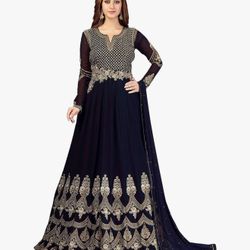 Nivah Fashion Women's Georgette Embroidery Anarkali Suit Set Stitched Size XXL