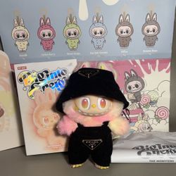 POP MART Big Into Energy Authentic LOYALTY With Outfit Overall and Hat.