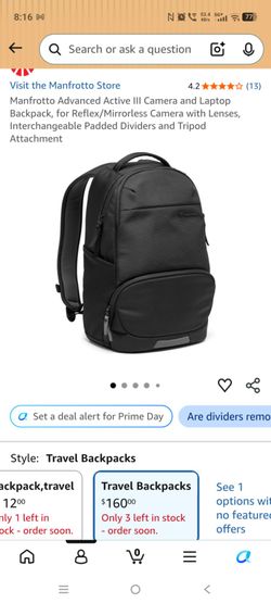 Manfrotto Advanced Active III Camera and Laptop Backpack