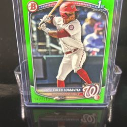 CALEB LOMAVITA 2025 1st Bowman #BP-120 Neon Green Parallel /399 Nationals