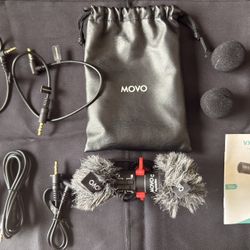 Movo DoubleMic V2 Two-Sided Shotgun Mic for Camera Vlogging