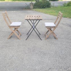 Condo/Apt Deck Wood Table and Chairs