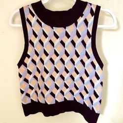 Parisian checkered sweater vest