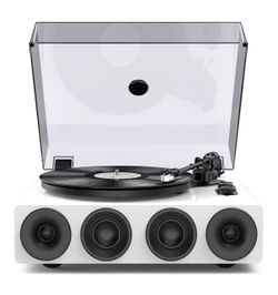 NEW 1ByOne Record Player with Built in Speakers , Modern White