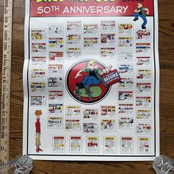 Bazooka Joe and his gang 50th anniversary poster rare 18 x 24”