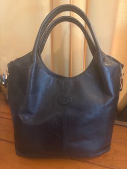 Tod’s Expandable Black Leather Shopping Bag | Pristine Condition