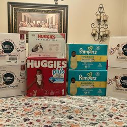 Size 1 Diapers ~ Pampers, Huggies, Millie Moon