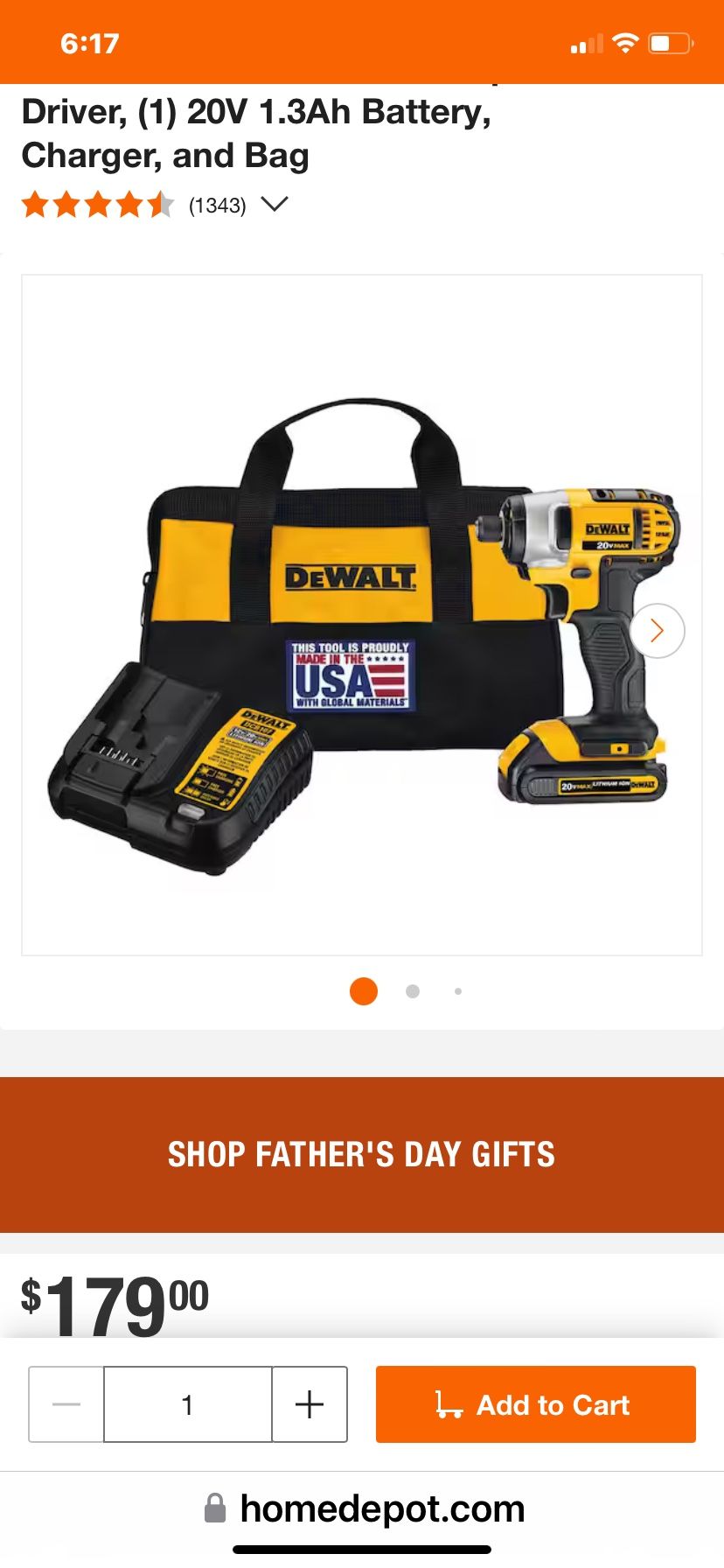 Dewalt 20V MAX Brushless Impact (DCF885)