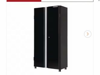 Ready-to-Assemble 36.6 in. W x 72 in. H x 18.3 in. D 24 Gauge 3-Shelf Steel Freestanding Cabinet in Black
