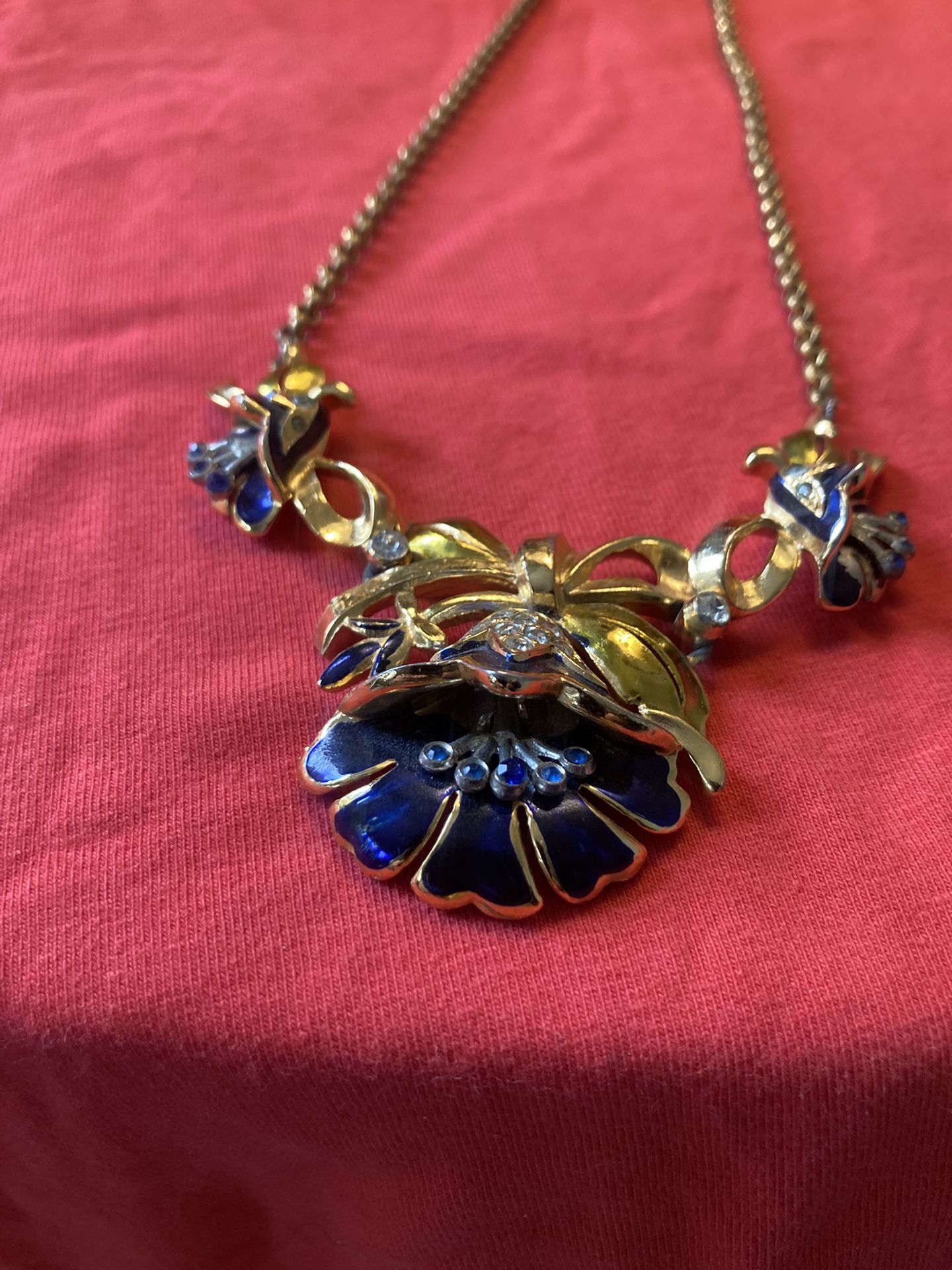 Art Nouveau Choker Enamel & Rhinestone