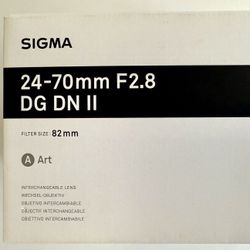 Sigma 24-70mm f/2.8 DG DN II Art Lens (Sony E) LIKE NEW- US MODEL. UNDER WARRANTY 