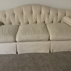 Beige Tufted Sofa 