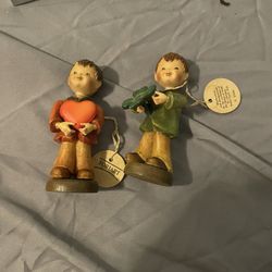 Painted Children Figurines Set Of 2 Multicolor Kids Collectible